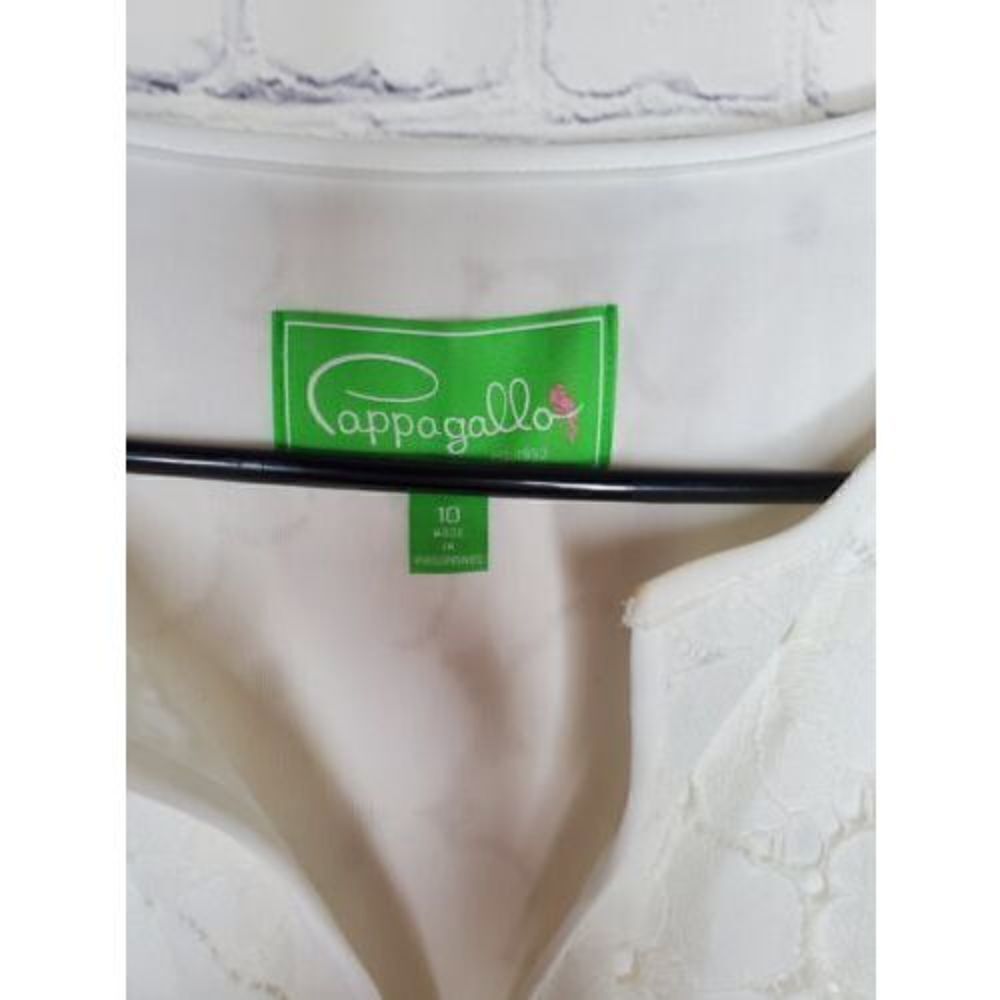 PAPPAGALLO White Floral Fitted Dress Size 10 - Picture 2 of 4